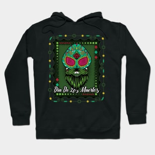 Sugar Skull Day Of The Dead Green Hoodie